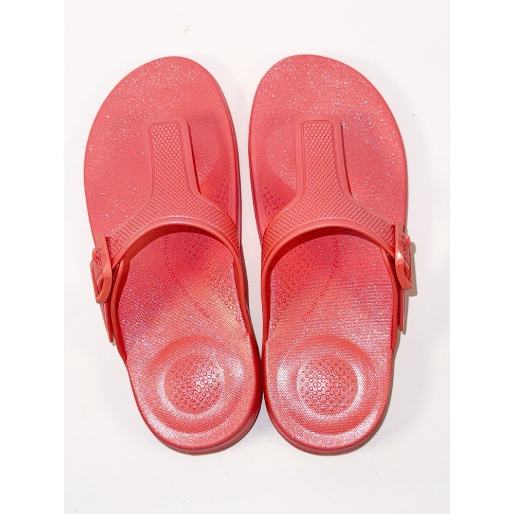 Fitflop Iqushion Buckle Thong Sandal Flip Flop Metallic Coral Beach Casual Sz 6 - Picture 7 of 12